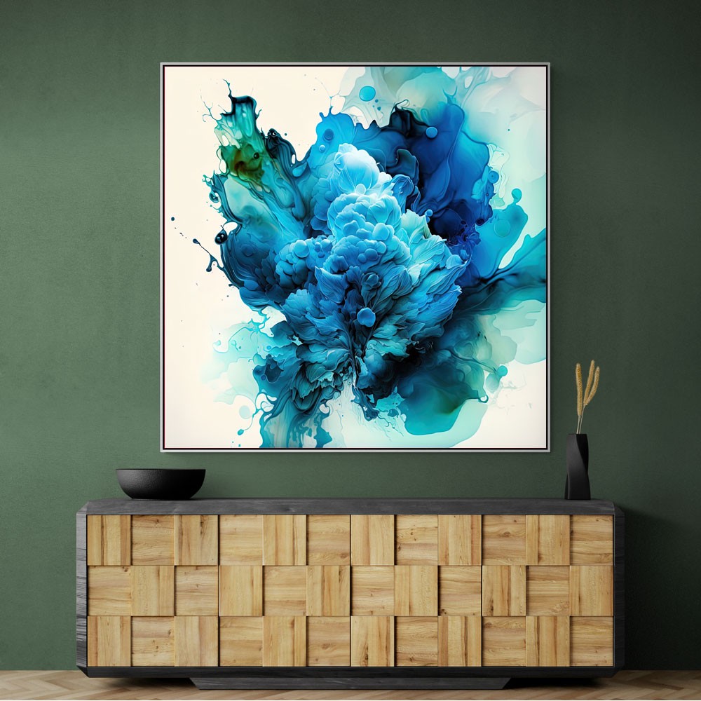 Light blue deals canvas wall art